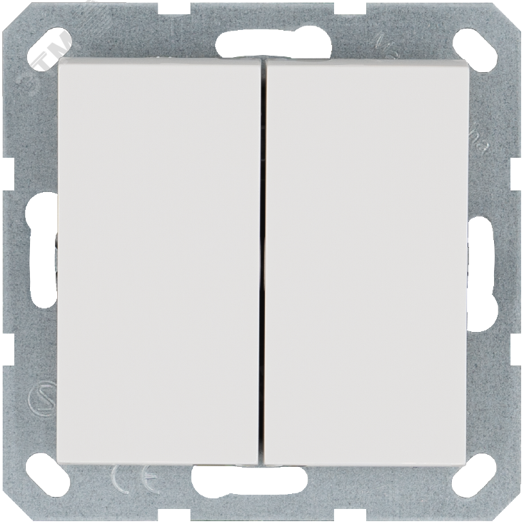 Изображение товара Выключатель двухклавишный Jasmart 10A 250V белый глянцевый