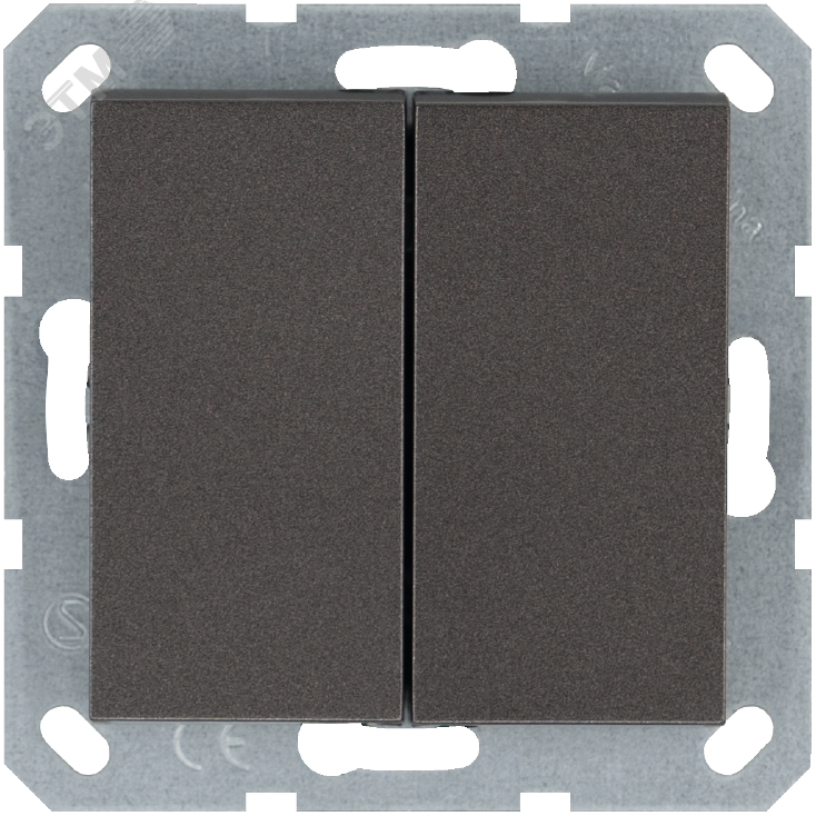 Изображение товара Двухклавишный выключатель 10A 250V~ мокко Jasmart G3023Z