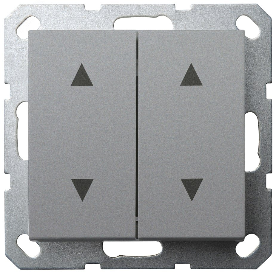 Изображение товара Выключатель двухклавишный для штор Jasmart G3028S Алюминий