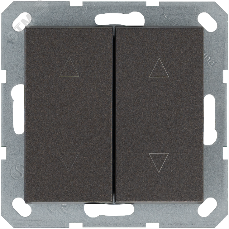 Изображение товара Выключатель двухклавишный для штор Jasmart G3028Z цвет Мокко