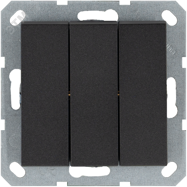 Изображение товара Трехклавишный выключатель 250V 10A антрацит Jasmart G3031B