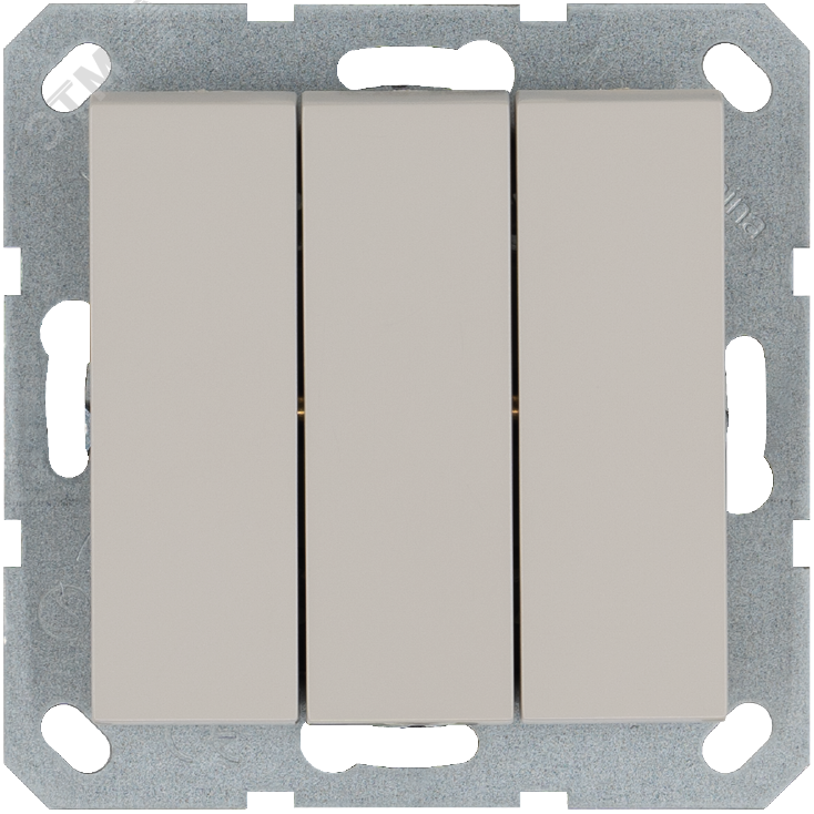 Изображение товара Выключатель трехклавишный 10A 250V Тауп Jasmart G3031T