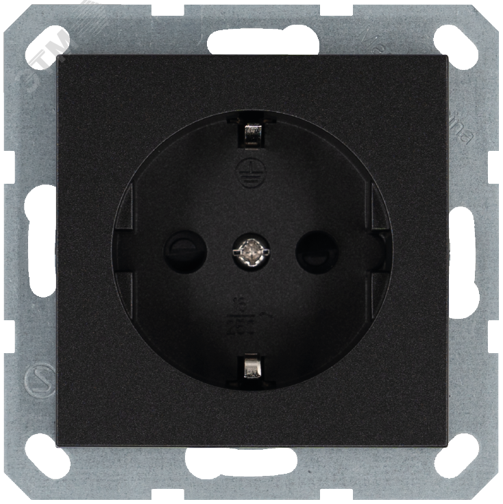 Изображение товара Розетка Schuko с защитными шторками 16A 250V~ цвет Антрацит