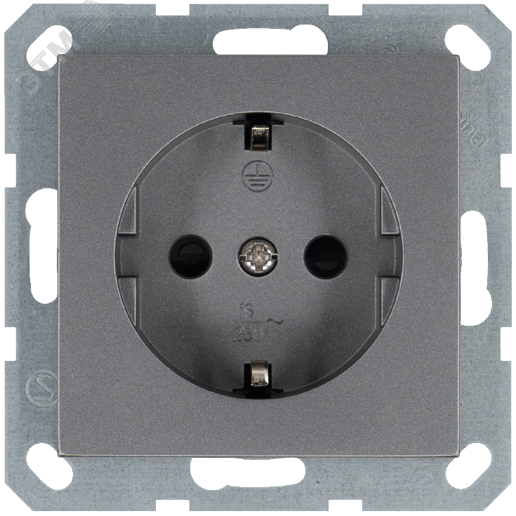 Изображение товара Розетка Schuko с защитными шторками 16A 250V алюминий Jasmart G5501S