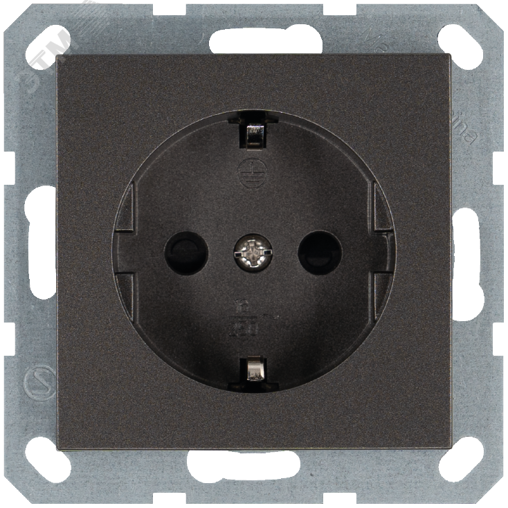 Изображение товара Розетка Schuko с защитными шторками 16A 250V мокко - надежная электроприспособление