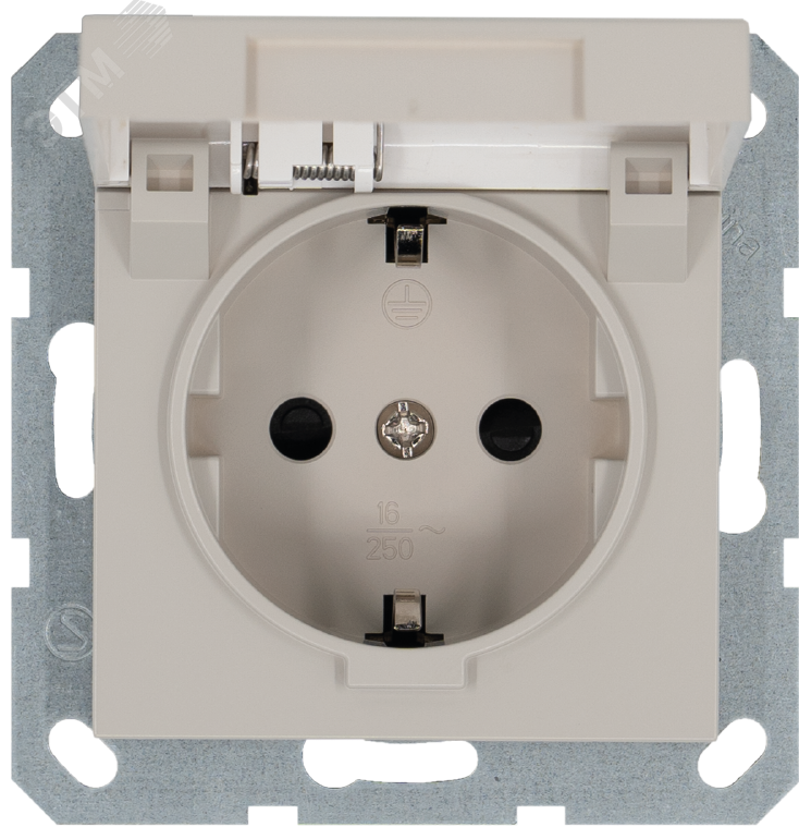 Изображение товара Розетка Schuko с крышкой и защитными шторками 16A 250V белая Jasmart G5505T
