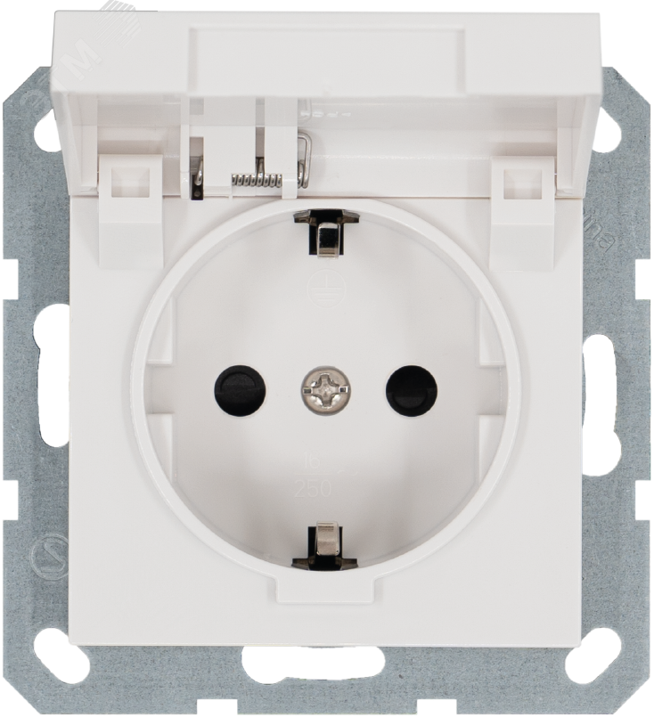 Изображение товара Розетка Schuko с крышкой и защитными шторками 16А 220 В белая Jasmart G5505W