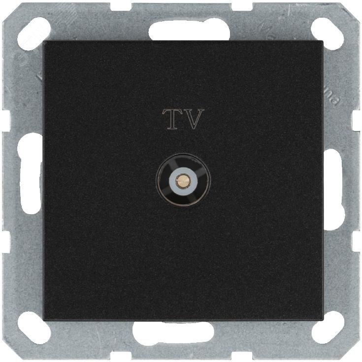 Изображение товара Розетка TV9.5 мм оконечная с накладкой, цвет Антрацит (шт)