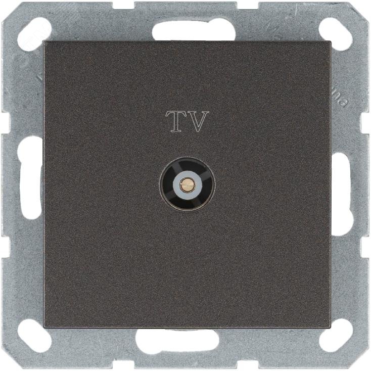 Изображение товара Розетка TV9.5 мм проходная с накладкой Мокко Jasmart G6002Z