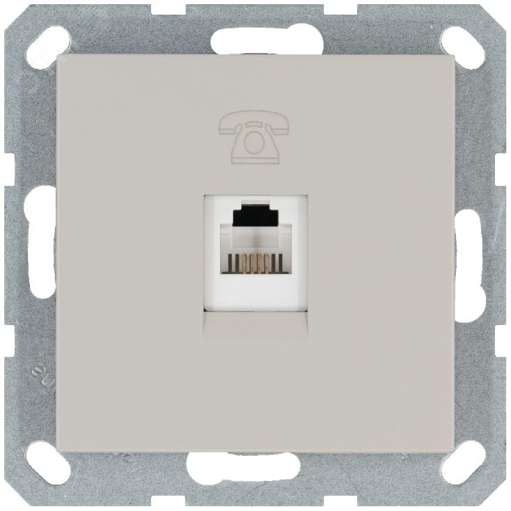 Изображение товара Телефонная розетка RJ11 с накладкой, цвет Тауп (шт)