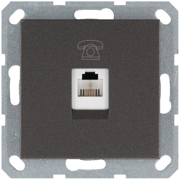 Изображение товара Телефонная розетка RJ11 Jasmart G6101Z цвет Мокко