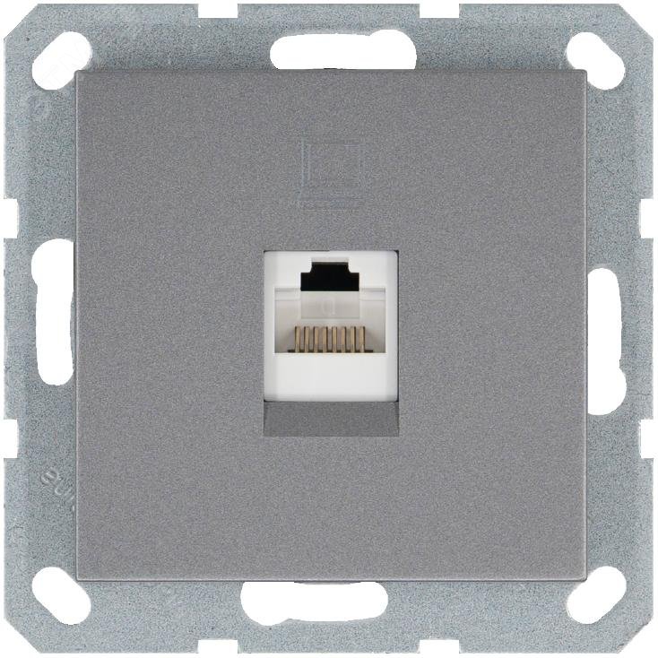 Изображение товара Интернет-розетка RJ45 алюминий Jasmart G6105S для скрытого монтажа