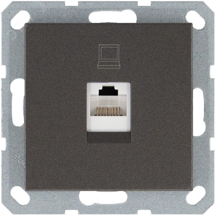 Изображение товара Интернет-розетка RJ45 с накладкой G серия цвет Мокко для быстрого подключения