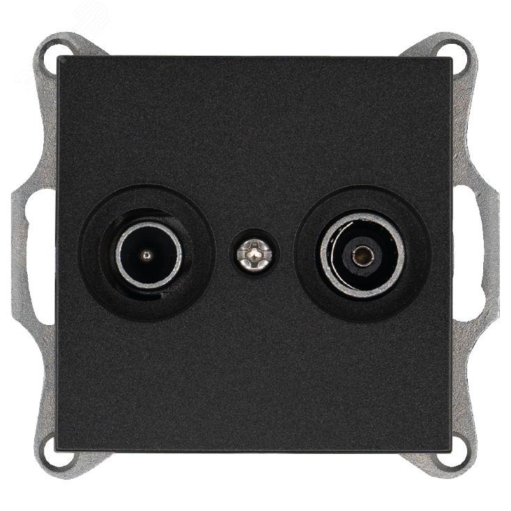 Изображение товара Розетка TV+FM с накладкой G антрацит для скрытого монтажа