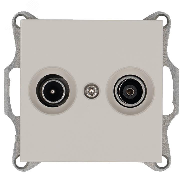 Изображение товара Розетка TV FM проходная с накладкой Тауп Jasmart G6205T