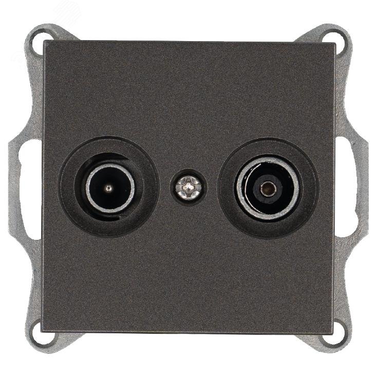 Изображение товара Розетка TV+FM MJsmart серия G проходная накладка мокко монтаж скрытый