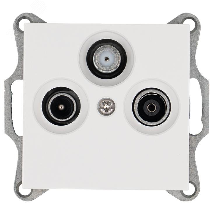 Изображение товара Розетка TV FM SAT 9.5 мм с накладкой белая Jasmart G6206W