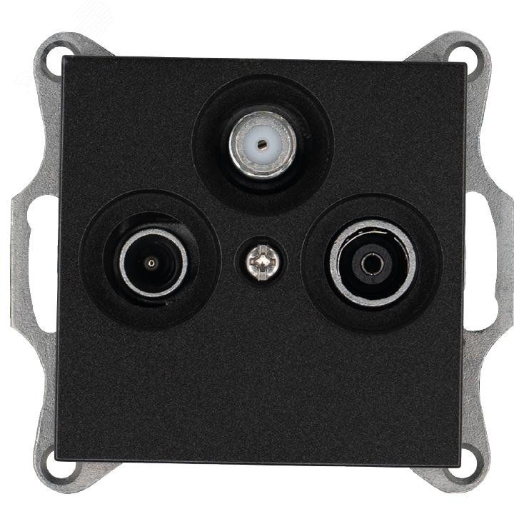 Изображение товара Розетка TV FM SAT проходная серия G цвет Антрацит Jasmart