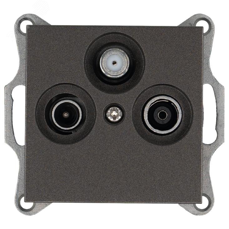 Изображение товара Розетка TV FM SAT проходная с накладкой цвет мокко серия G Jasmart