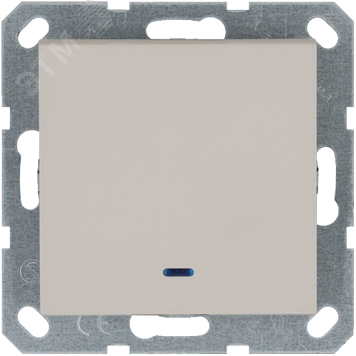 Изображение товара Выключатель одноклавишный со светодиодом 10A 250V~ с накладкой, цвет Тауп (шт)