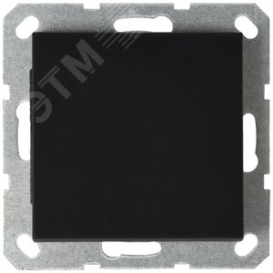 Изображение товара Выключатель одноклавишный 10A 250V~ с накладкой цвет черный матовый (soft touch) (шт)