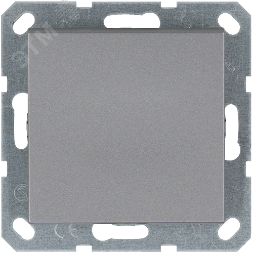 Изображение товара Выключатель одноклавишный перекрестный 10A 250V~ с накладкой, цвет Алюминий (шт)