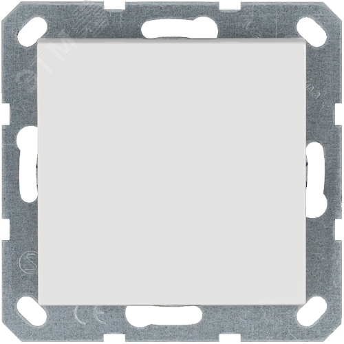 Изображение товара Выключатель одноклавишный перекрестный 10A 250V~ с накладкой, цвет белый глянцевый (шт)