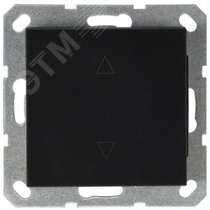 Изображение товара Выключатель одноклавишный для штор 10A 250V~ с накладкой, цвет черный матовый (soft touch) (шт)