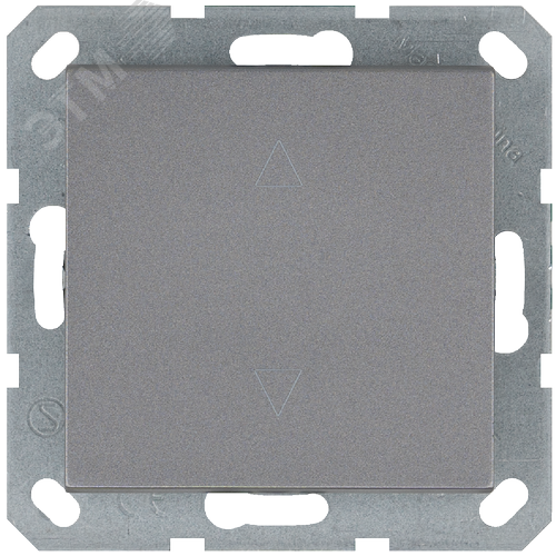 Изображение товара Выключатель одноклавишный для штор 10A 250V~ с накладкой, цвет Алюминий (шт)