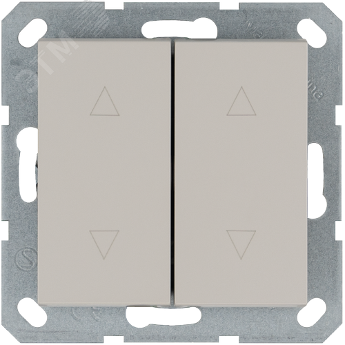 Изображение товара Выключатель двухклавишный для штор 10A 250V~ с накладкой, цвет Тауп (шт)