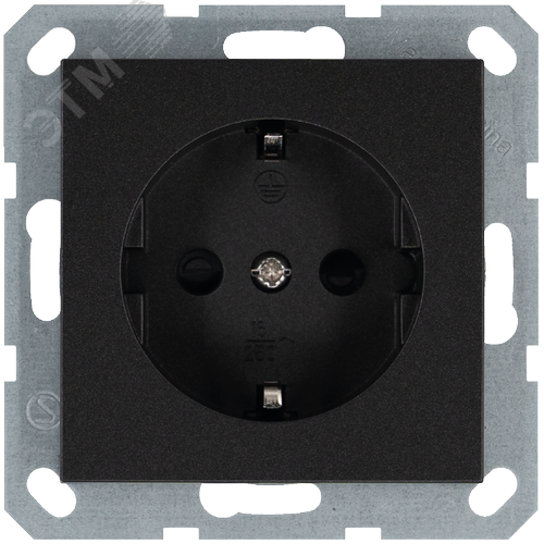 Изображение товара Розетка Schuko с защитными шторками 16A 250V~ 2P+T, цвет Антрацит (шт)