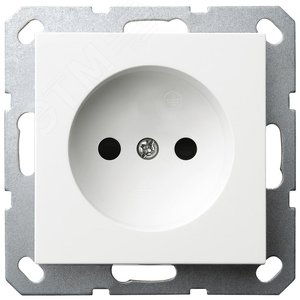 Изображение товара Розетка без заземления с защитными шторками 16A 250V~ 2P, цвет белый глянцевый (шт)