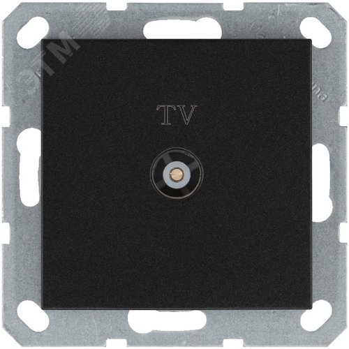 Изображение товара Розетка TV9.5 мм оконечная с накладкой, цвет Антрацит (шт)