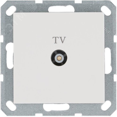 Изображение товара Розетка TV9.5 мм проходная с накладкой, цвет белый глянцевый (шт)