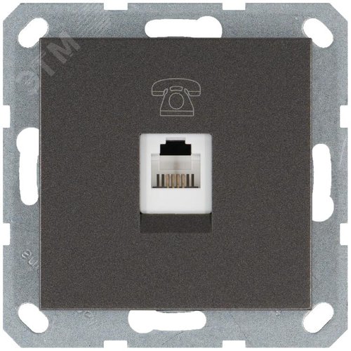 Изображение товара Телефонная розетка RJ11 с накладкой, цвет Мокко (шт)