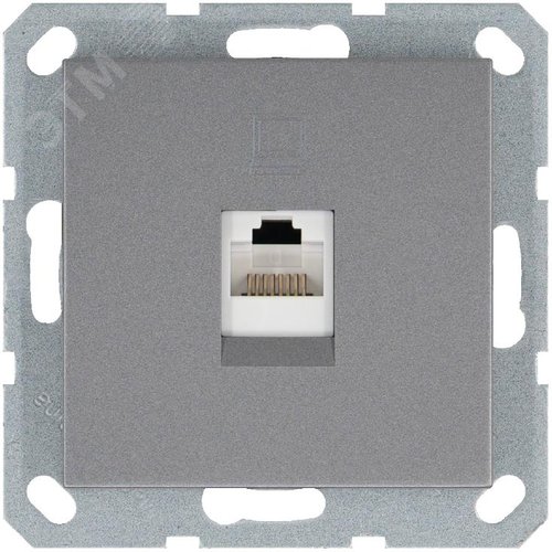 Изображение товара Интернет-розетка RJ45 с накладкой, цвет Алюминий (шт)