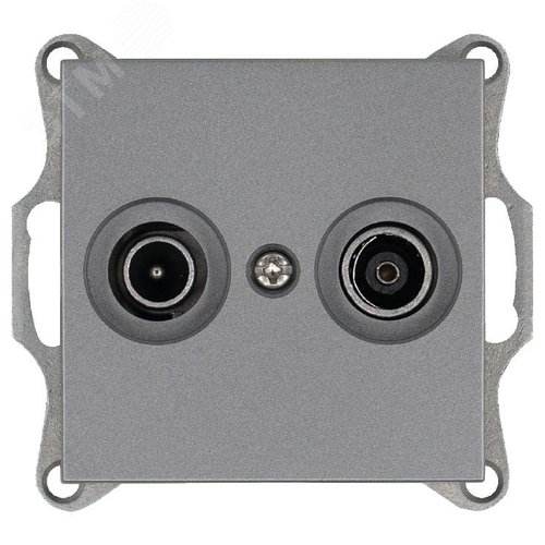 Изображение товара Розетка TV+FM9.5 мм оконечная с накладкой, цвет Алюминий (шт)