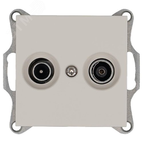 Изображение товара Розетка TV+FM9.5 мм оконечная с накладкой, цвет Тауп (шт)