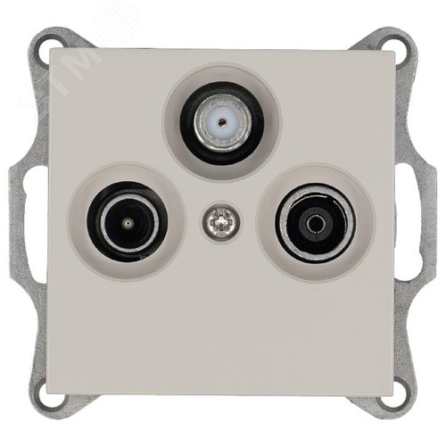 Изображение товара Розетка TV+FM+SAT9.5 мм оконечная с накладкой, цвет Тауп (шт)