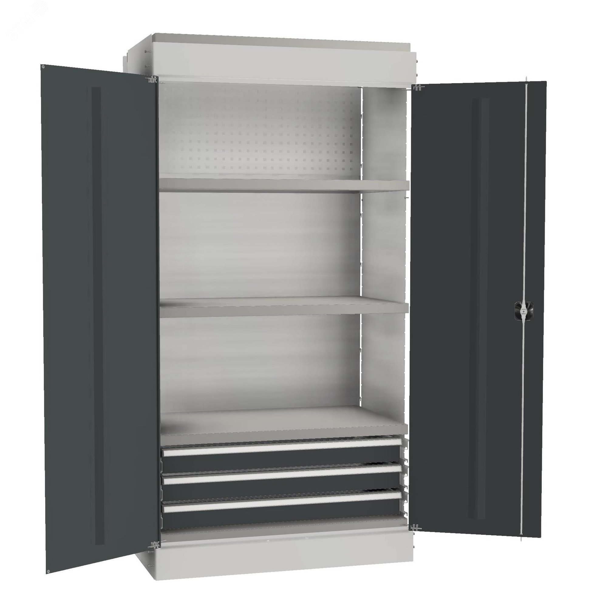 Изображение товара Стеллаж среднегрузовой ДиКом СТ-031 набор с замком Euro-Locks и оцинкованными полками