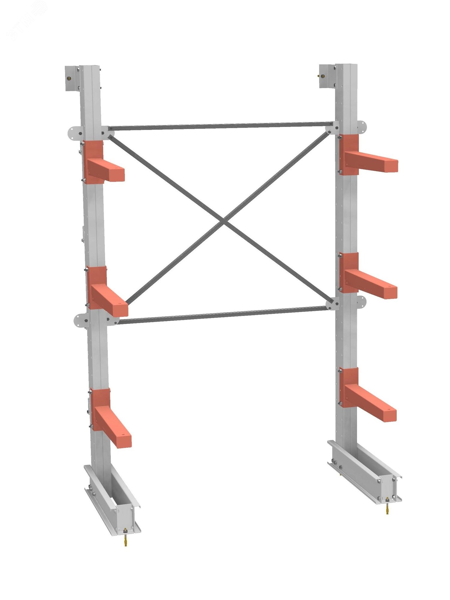 Изображение товара Стеллаж односторонний 3 яруса-НАБОР СТ-062 для склада и хранения