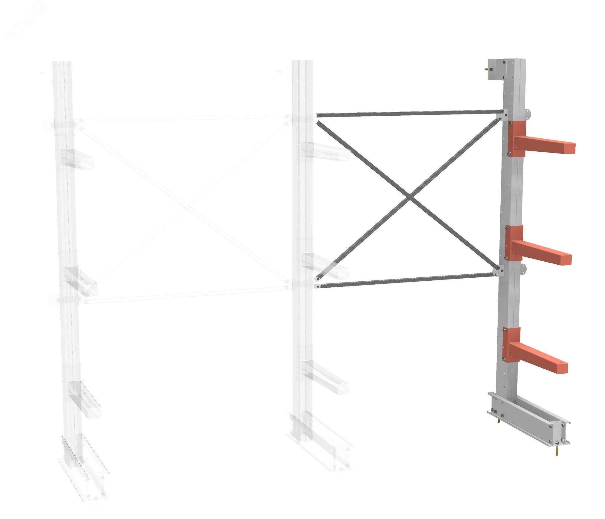 Изображение товара Стеллаж односторонний 3 яруса Диком СТ-062