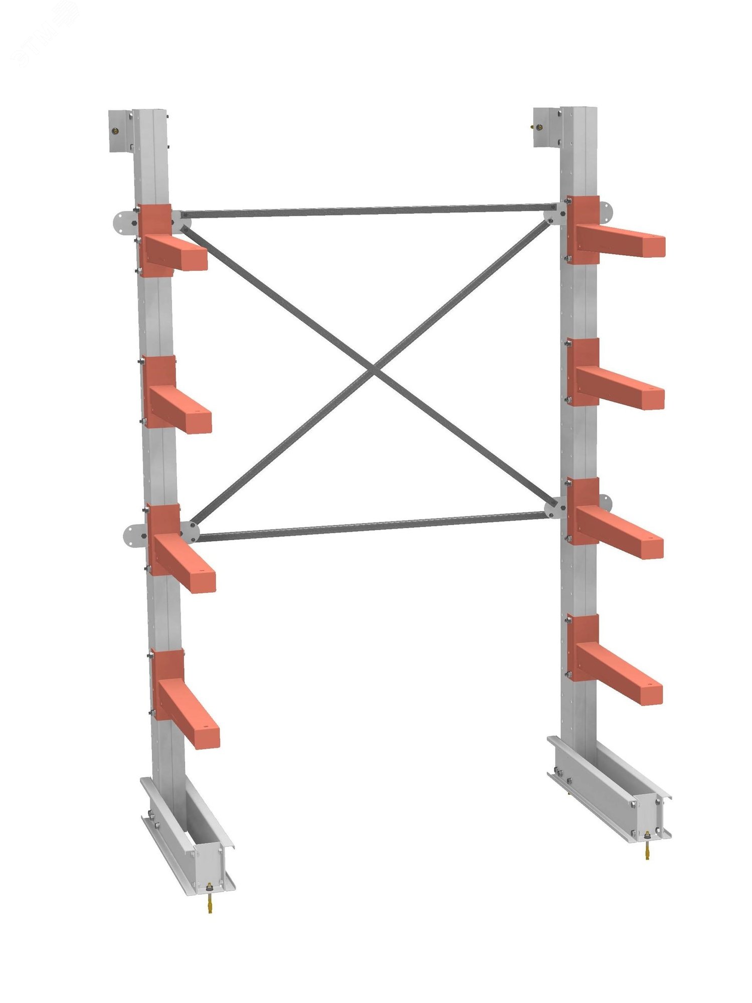 Изображение товара Стеллаж односторонний 4 яруса набор СТ-062 для тяжелых грузов
