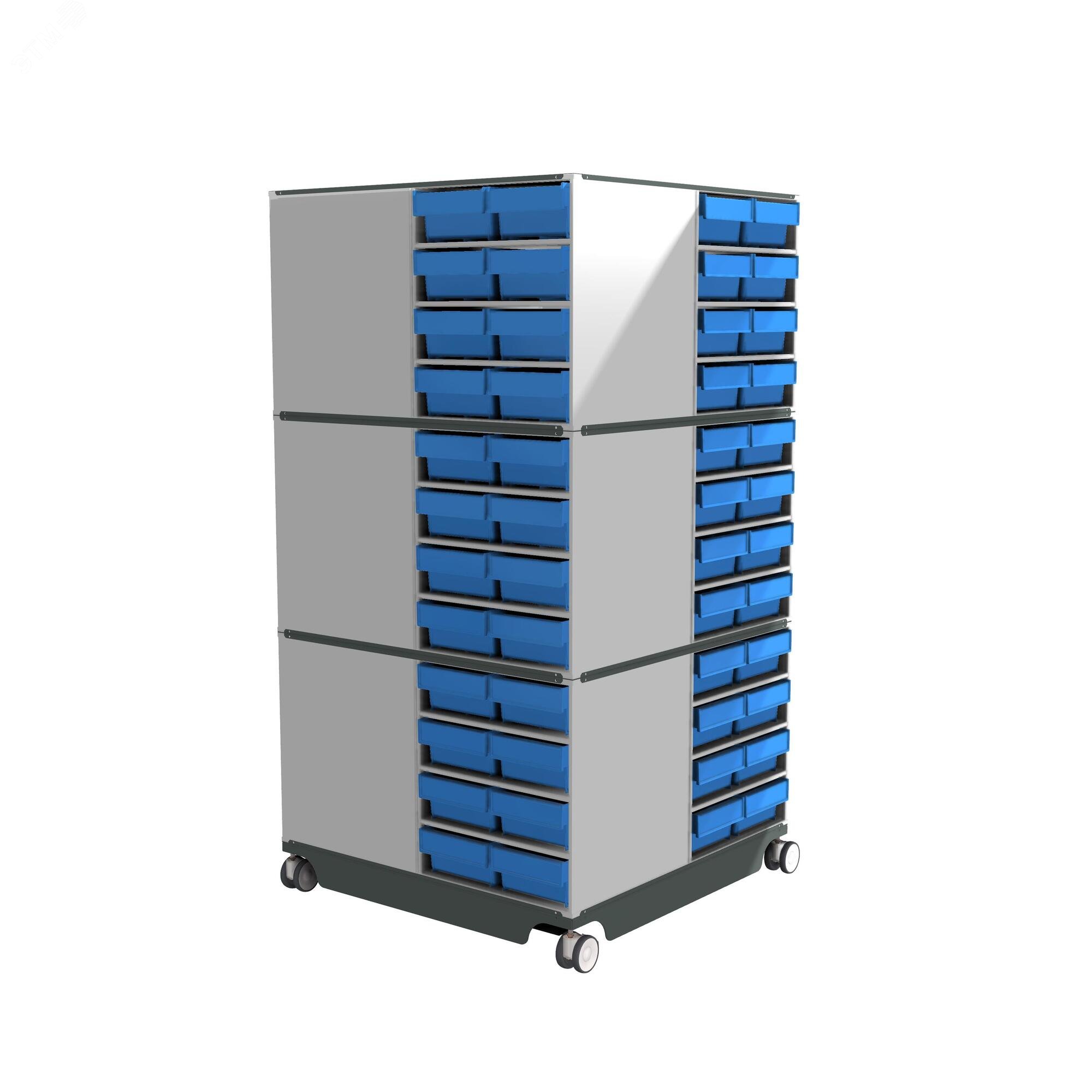 Изображение товара Кассетница поворотная ДиКом КП-01 с синими ящиками