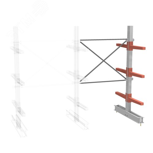 Изображение товара Стеллаж двухсторонний 3 яруса доп.-НАБОР СТ-062 (шт)