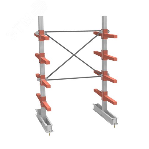 Изображение товара Стеллаж двухсторонний 4 яруса-НАБОР СТ-062 (шт)