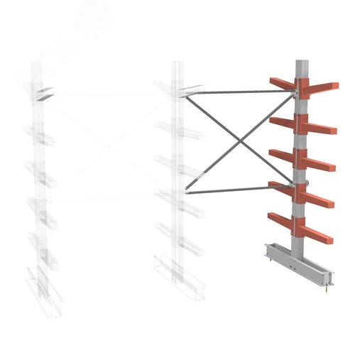Изображение товара Стеллаж двухсторонний 5 ярусов доп.-НАБОР СТ-062 (шт)