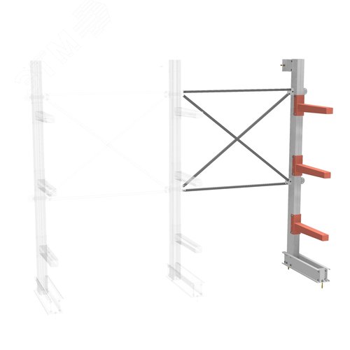 Изображение товара Стеллаж односторонний 3 яруса доп.-НАБОР СТ-062 (шт)