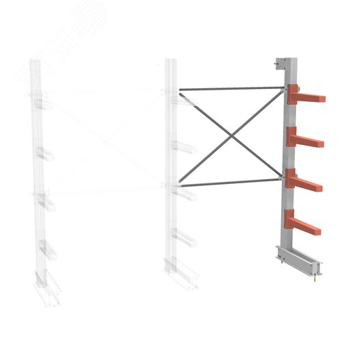 Изображение товара Стеллаж односторонний 4 яруса доп.-НАБОР СТ-062 (шт)
