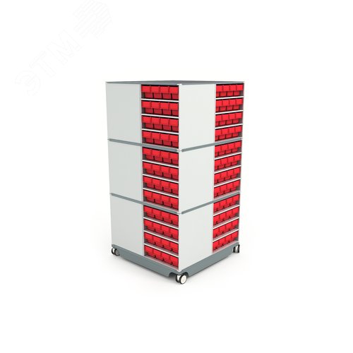 Изображение товара Кассетница поворотная с красными ящиками-НАБОР КП-02Кассетница (шт)